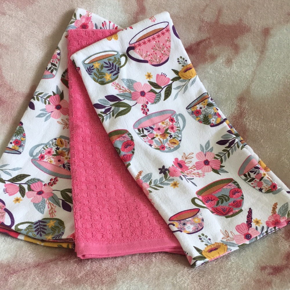 Mia Charro Cuppa Tea Spring Kitchen Towels Trio NWT. %100 Cotton Oeko Tex 28x18” - Picture 16 of 16